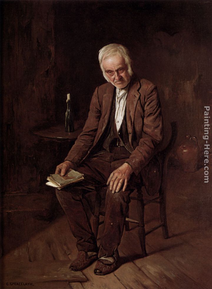 Meditation, Rent Day painting - Charles Spencelayh Meditation, Rent Day art painting